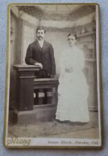 Antique Cabinet Photograph Young Couple Eureka, California History Picture picture