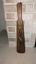 Vintage 1940s Alpha Phi Omega Wooden Fraternity Pledge Paddle Beautiful Patina picture