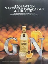 Seagram's Extra Dry Gin Oranges Screwdriver Vintage Print Ad 1982  picture