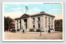 WB Postcard Cillicothe OH Ohio Post Office Bicycle Car People picture