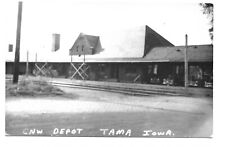 CNW Train Depot Tama, Iowa RPPC Postcard 404 picture