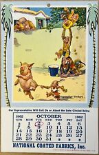 Lawson Wood Dressed Monkeys Pig Anthropomorphic Calendar Art Postcard 1962 picture