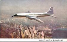 B.O.A.C. Jet Prop Britannia 312 Postcard Unposted Airline Advertising Used picture