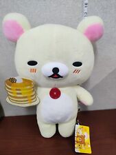 San X Rilakkuma MEETS Honey PLUSH Stuffed BEAR Holding PANCAKES Kawaii 15” NWT picture