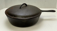 Vintage BSR Cast Iron Chicken Fryer 3” Deep Skillet and Lid No. 8  10 5/8” picture