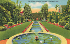 Palm Beach FL Florida, Cluett Memorial Garden & Lily Pond, Vintage Postcard picture