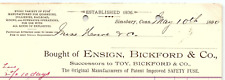 1890 SIMSBURY CT ENSIGN BICKFORD & CO SAFETY FUSE BILLHEAD RECEIPT Z4074 picture