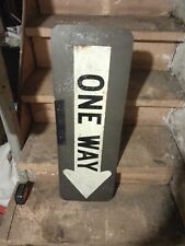 Vintage Aluminum 30 By 10 One Way Double Sided Sign picture