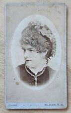 St. John 1800s CDV Photo Woman curly hair, leaf crown, by Climo N.B. Canada picture