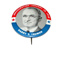 1949 HARRY S TRUMAN INAUGURATION campaign pin pinback button political president picture