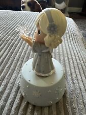 Precious Moments Girl With Glass Star Plays Silent night- Retired 890010 picture