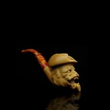 Large Size Laughing Dog Figure PIPE new-block Meerschaum Handmade W Case#1784 picture