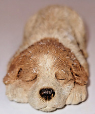 SANDRA BRUE Vtg Signed 1986 Sandicast S13 Lil’ Snoozers Dog Figurine 