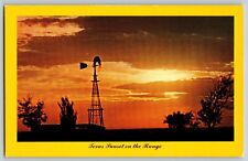 Texas TX - Texas Sunset On The Range - Vintage Postcard - Unposted picture
