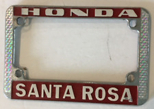 Honda Santa Rosa vintage metal motorcycle license plate frame picture