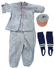 vintage BASEBALL UNIFORM COSTUME child hat socks pants top flannel size small picture