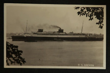 S.S. Bremen Vintage Postcard Steamship RPPC Ocean Liner Boat Black & White Photo picture