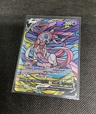 CUSTOM Sylveon Shiny/ Holo Pokemon Card Full/ Alt Art Stained Glass NM Q picture
