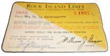 1972 CRI&P ROCK ISLAND EMPLOYEE SUBURBAN ANNUAL PASS CHICAGO JOLIET ILLINOIS picture