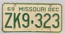 Missouri 1969 License Plate # ZK9-323 picture