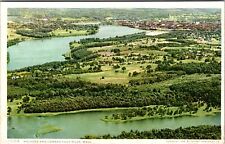 MA-Massachusetts, Aerial View, Holyoke & Connecticut River, Vintage Postcard picture