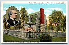 Vintage Postcard Pres. Andrew Johnson Born in this House Raleigh North Carolina picture