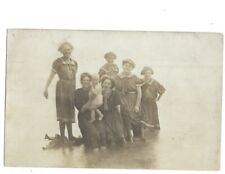c1900s Group Of Ladies Women Girls Baby In Ocean Water RPPC Real Photo Postcard picture