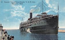 Lake Macatawa MI Michigan SS City of Grand Rapids Ship Steamer Vtg Postcard C13 picture