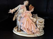 Antique German Ackermann & Fritze Porcelain Lace Figurine Singing Duet 8