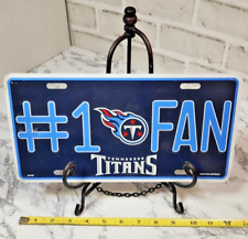 VTG Tennessee Titans #1 Fan License Plate Embossed Retro Officially Licensed NIP picture