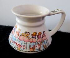 Coffee Mug Cup Funny Bottoms Up No Tip No Spill Flat Bottom Ceramic 1980's 12oz picture