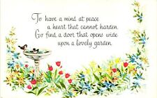 Vintage Postcard- To have a mind at peace a heart that 1960s picture
