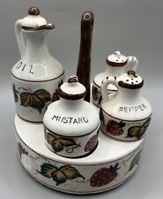 Vintage 1950's Fred Roberts Co. Strawberry Cruet Condiment Set  (See Notes) picture
