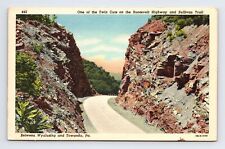 Postcard Wyalusing PA Pennsylvania Twin Cuts on Roosevelt Highway Sullivan Trl picture