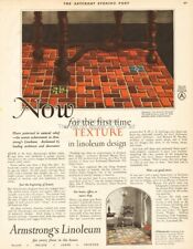 1926 Armstrong Cork Lancaster PA Embossed Linoleum Flooring Home Decor Art Ad picture