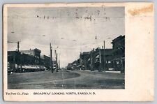 Postcard Posted 1907 Broadway Looking North Fargo North Dakota C11 picture