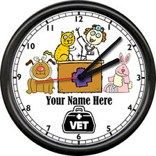 Personalized Clinic Veterinarian Vet Aid Assistant Dog Cat Gift Sign Wall Clock picture
