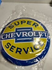 Officially Licensed Chevy Super Service Hanging Metal Sign Wall Decor for Bar. picture