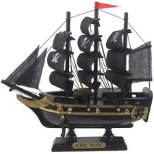 Wood Black Pearl Pirate Ship Fully Assembled 6 Inches picture