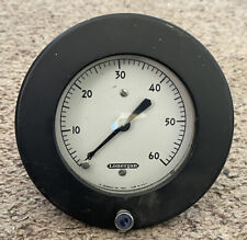 Vintage LONERGAN Pressure Gauge, 5” Diameter, 0-60, Steampunk picture
