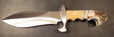 Badass Blades Handmade D2 Steel Hunting Bowie Knife Stag Crown Handle- BA475 picture
