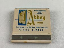 Vintage New York City Abbey Hotel 51st E. of 7th Ave - Matchbook Ad picture