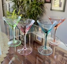 NWT Four Vintage Luigi Bormioli Gallerie Etched Cordial Cocktail Martini Glasses picture