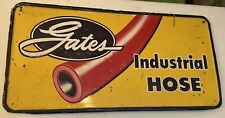 Very Rare Gates Industrial Hose Vintage Tin sign. 34”x17” Raised Lettering. picture