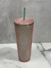 Starbucks 2023 Summer Jeweled Pearl Pink Green Venti 24oz Cold Cup Tumbler NWT picture