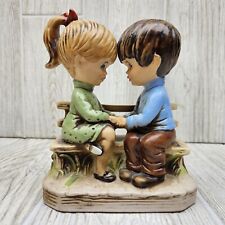 Vintage Moppets 1971 Figurine Young Girl & Boy On Bench Fran Mar Retro picture