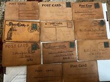11 Early 1900s ANTIQUE LEATHER Post cards picture