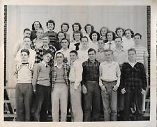 40's 50's GROUP SCHOOL PICTURE Light Surface Wear FOUND PHOTO Black+White 45 3 C picture