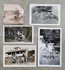 Early to mid 20th Century bicycle, boat & car photos, 5 items picture