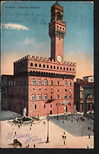 Antique Old Postcard Florence Italy Palazzo Vecchio 1930 Cancel picture